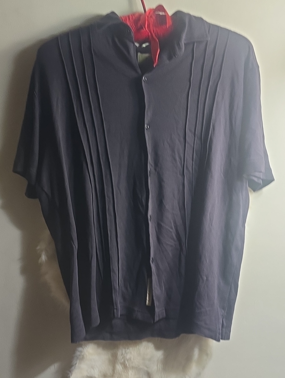 Cubavera Navy Blue Short Sleeve Button-Down Shirt